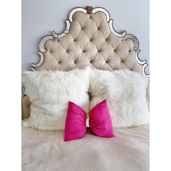 Pink 2024 bow pillow