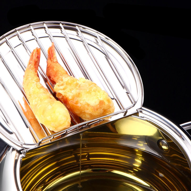 Tempura Stainless Steel Deep Fryer Pot With Temperature Cont